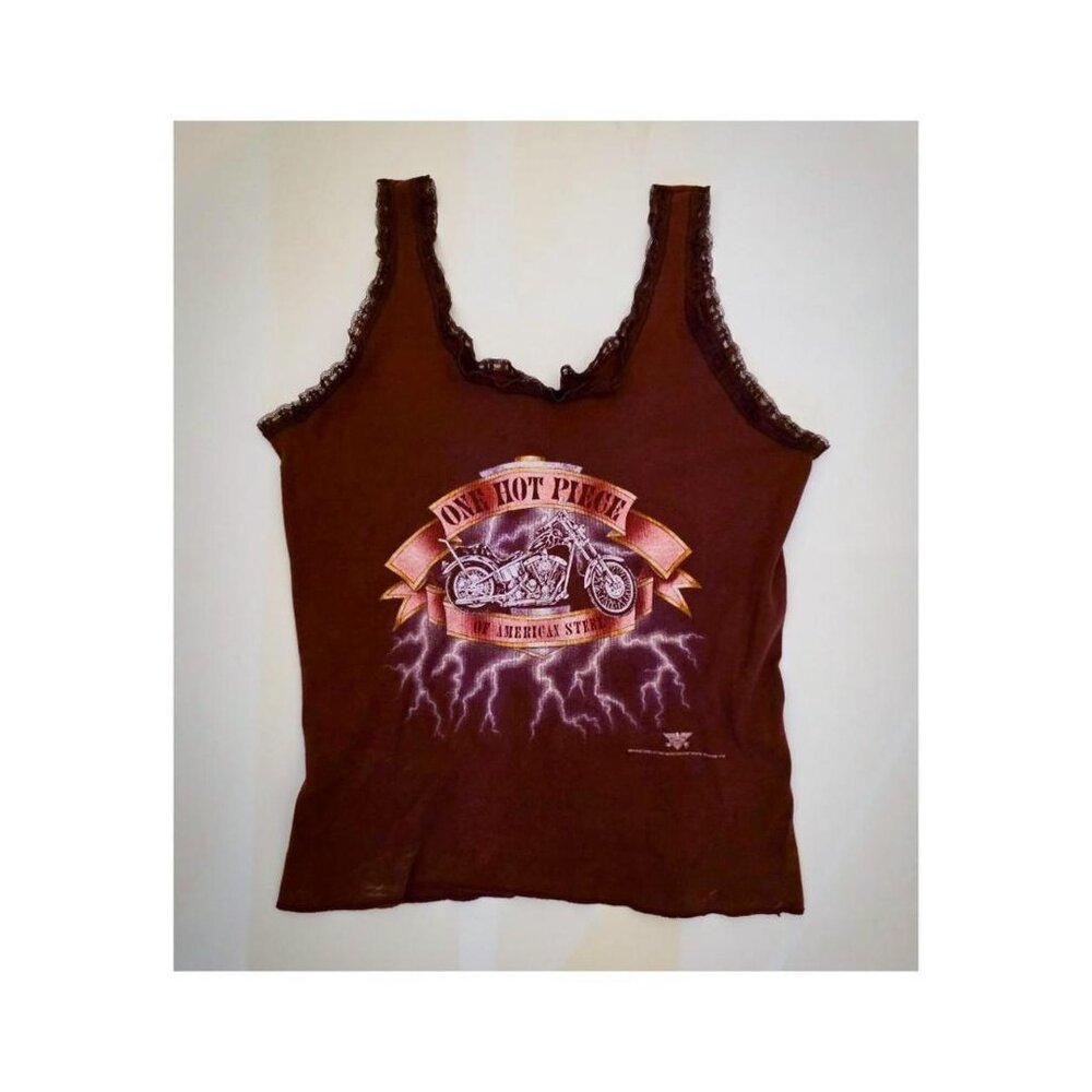 Vintage 3D Emblem Harley Davidson Lace tank top. Vintage 90s